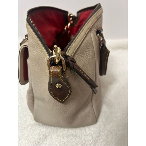 Dooney and Bourke Samba Satchel Tan Leather Shoulder Bag Purse - Picture 5 of 8